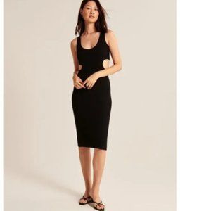 NWT Abercrombie - Black Cutout Elevated Knit Midi Dress
